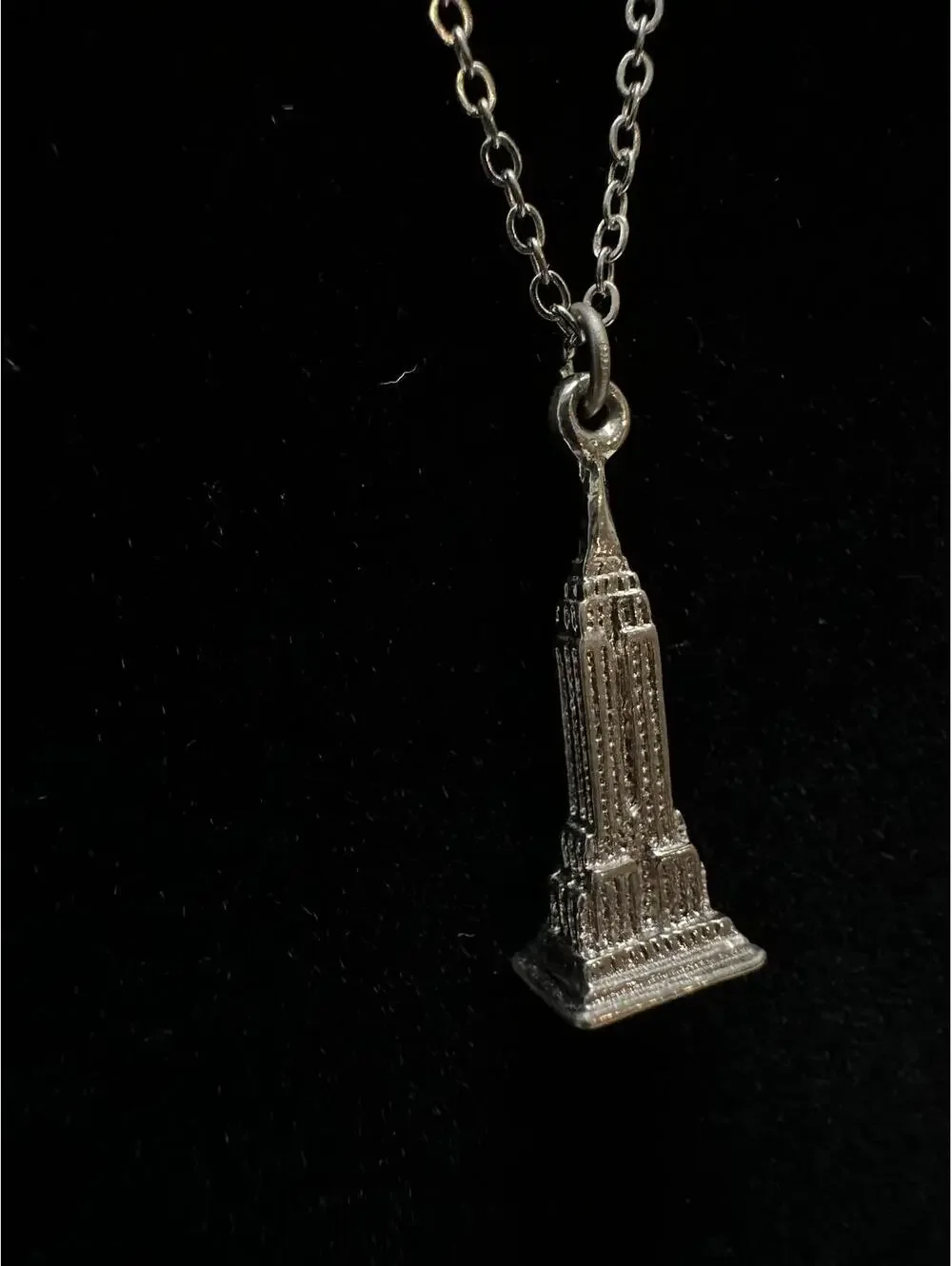 Vintage Set of 3 Silver Tone Pendants Chains